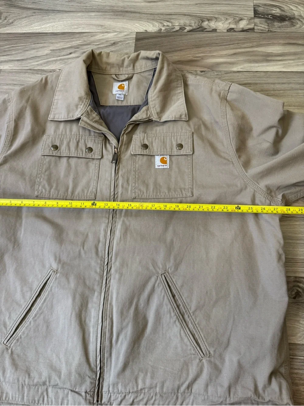 Carhartt Men's Flint Jacket in Tank Size 2XL Full Zip Collared Lined